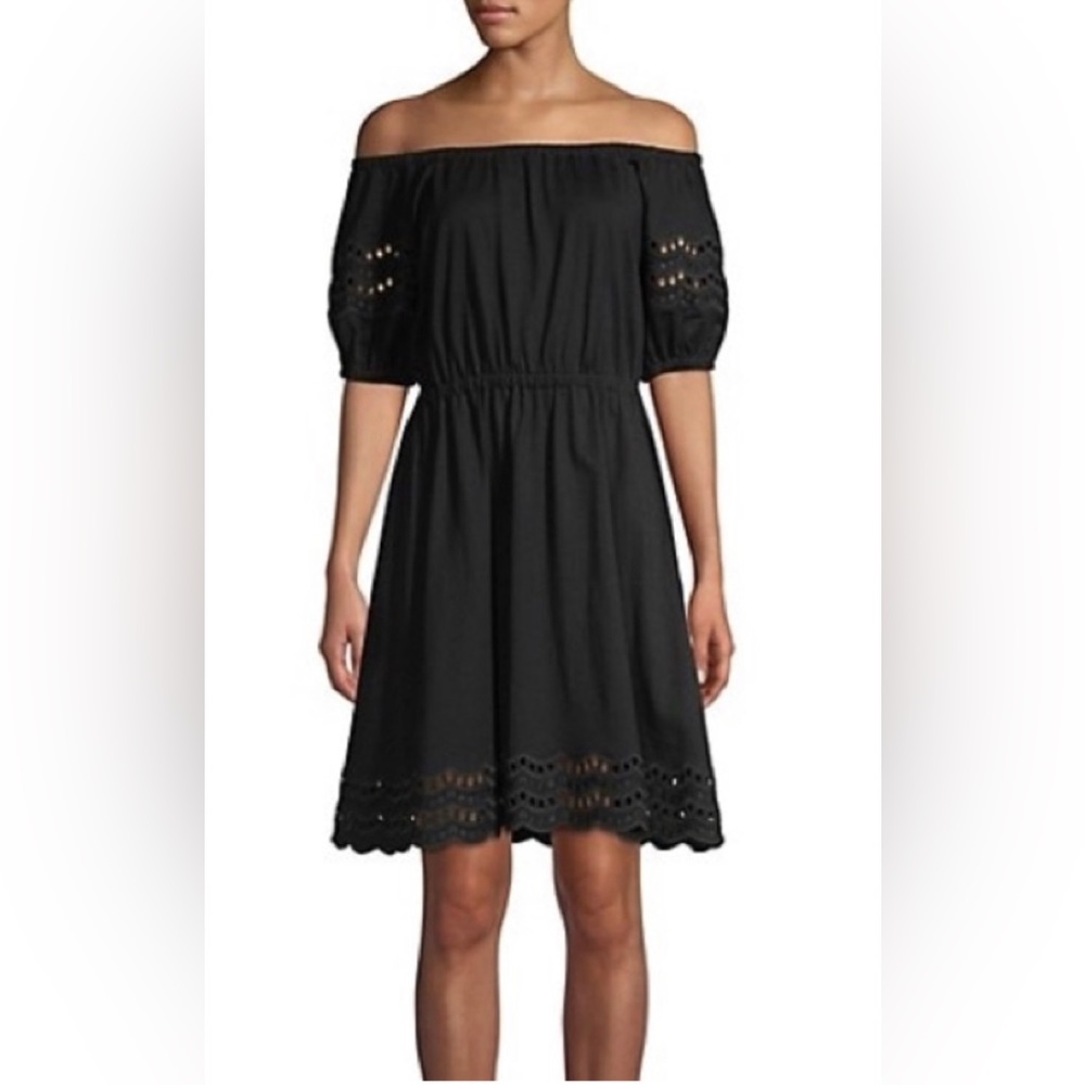 Kate Spade Scallop Border Off the Shoulder Eyelet Dress size S